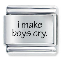 Italian Charms - i make boys cry laser italian charm Image.