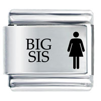 Italian Charms - big sis laser italian charm Image.