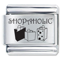 Italian Charms - shopaholic laser italian charm Image.