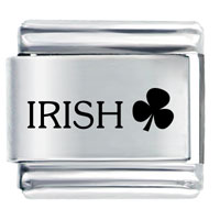 Italian Charms - irish clover laser italian charm Image.