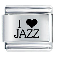Italian Charms - i heart jazz laser italian charm Image.