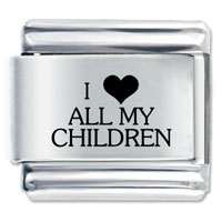 Italian Charms - i heart all my children laser italian charm Image.