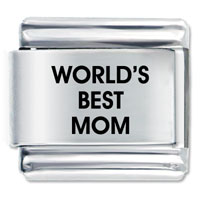 Italian Charms - laser world's best mom italian charm Image.