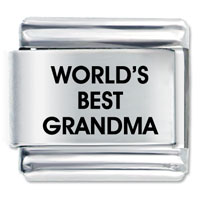 Italian Charms - world's best grandma laser italian charm Image.