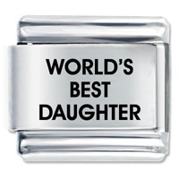Italian Charms - world's best daughter laser italian charm Image.