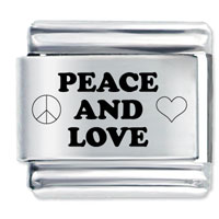 Italian Charms - laser peace and love italian charm Image.