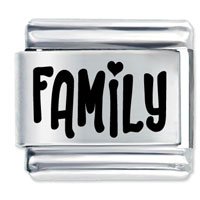 Italian Charms - laser family italian charm Image.