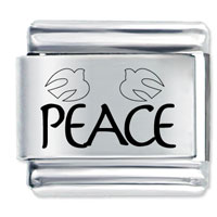 Italian Charms - peace and dove laser italian charm Image.
