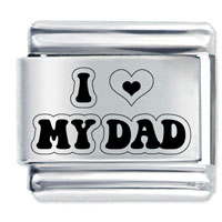 Italian Charms - laser i heart my dad italian charm Image.