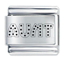 Italian Charms - aunt laser italian charm Image.