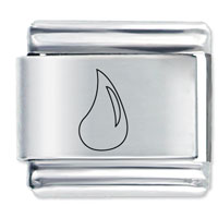 Italian Charms - tear drop laser italian charm Image.