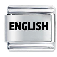 Italian Charms - english laser italian charm Image.