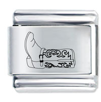 Italian Charms - laser cowboy boot italian charm Image.
