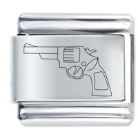 Italian Charms - pistol laser italian charm Image.