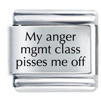 Italian Charms - my anger mgmt class laser italian charm Image.