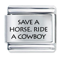 Italian Charms - save a horse laser italian charm Image.