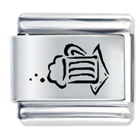 Italian Charms - beer mug laser italian charm Image.