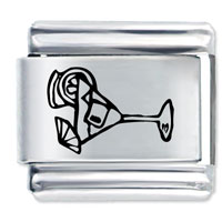 Italian Charms - tropical drink glass laser italian charm Image.