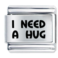 Italian Charms - i need a hug laser italian charm Image.
