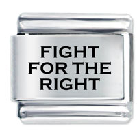 Italian Charms - fight for the right laser italian charm Image.