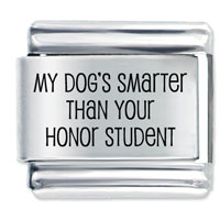 Italian Charms - my dog's smarter laser italian charm Image.