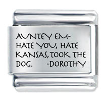 Italian Charms - auntey em note laser italian charm Image.