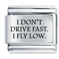 Italian Charms - i don't drive fast laser italian charm Image.