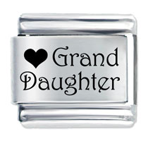 Italian Charms - heart grand daughter laser italian charm Image.
