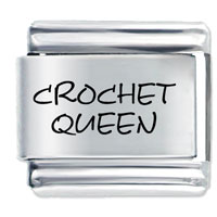 Italian Charms - crochet queen laser italian charm Image.