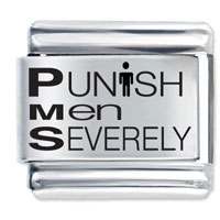 Italian Charms - punish men severely laser italian charm Image.