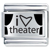 Italian Charms - i heart theater laser italian charm Image.