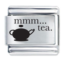 Italian Charms - mmmm tea drink laser italian charm Image.