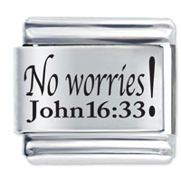 Italian Charms - take heart no worries laser italian charm Image.