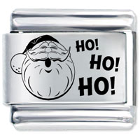 Italian Charms - laughing santa claus laser italian charm Image.