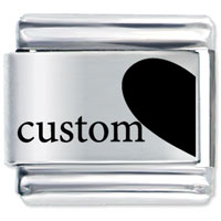 Italian Charms - custom love heart right laser italian charm Image.