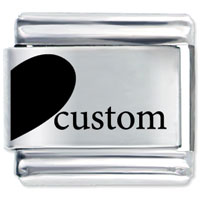 Italian Charms - custom love heart left laser italian charm Image.