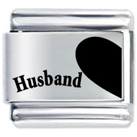 Italian Charms - husband heart custom laser italian charm Image.