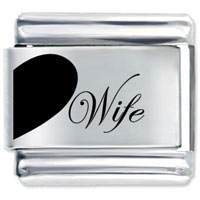 Italian Charms - wife heart custom laser italian charm Image.