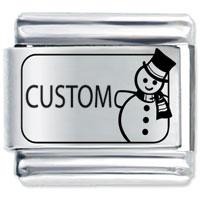 Italian Charms - custom snowman laser italian charm Image.