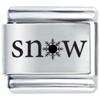 Italian Charms - snow with flake laser italian charm Image.
