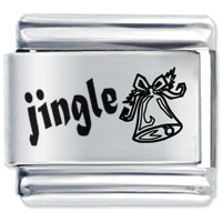 Italian Charms - jingle bell laser italian charm Image.