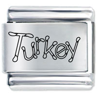 Italian Charms - turkey in letters laser italian charm Image.
