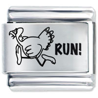 Italian Charms - running turkey laser italian charm Image.