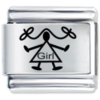 L_P1304: girl in pigtails laser italian charm Image.