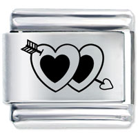 Italian Charms - laser hearts italian charm Image.