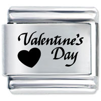 Italian Charms - heart on valentines laser italian charm Image.