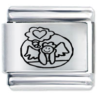 Italian Charms - angel of love laser italian charm Image.