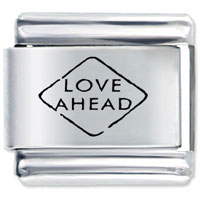 Italian Charms - love road sign laser italian charm Image.
