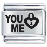 Italian Charms - you heart me laser italian charm Image.