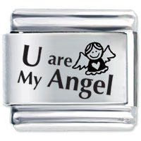 Italian Charms - u are my angel laser italian charm Image.